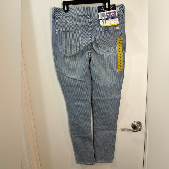 $69 Seven 7 Jeans High Rise Skinny Women’s Size 8 Blue/White Striped TUMMYLESS - Picture 3 of 10